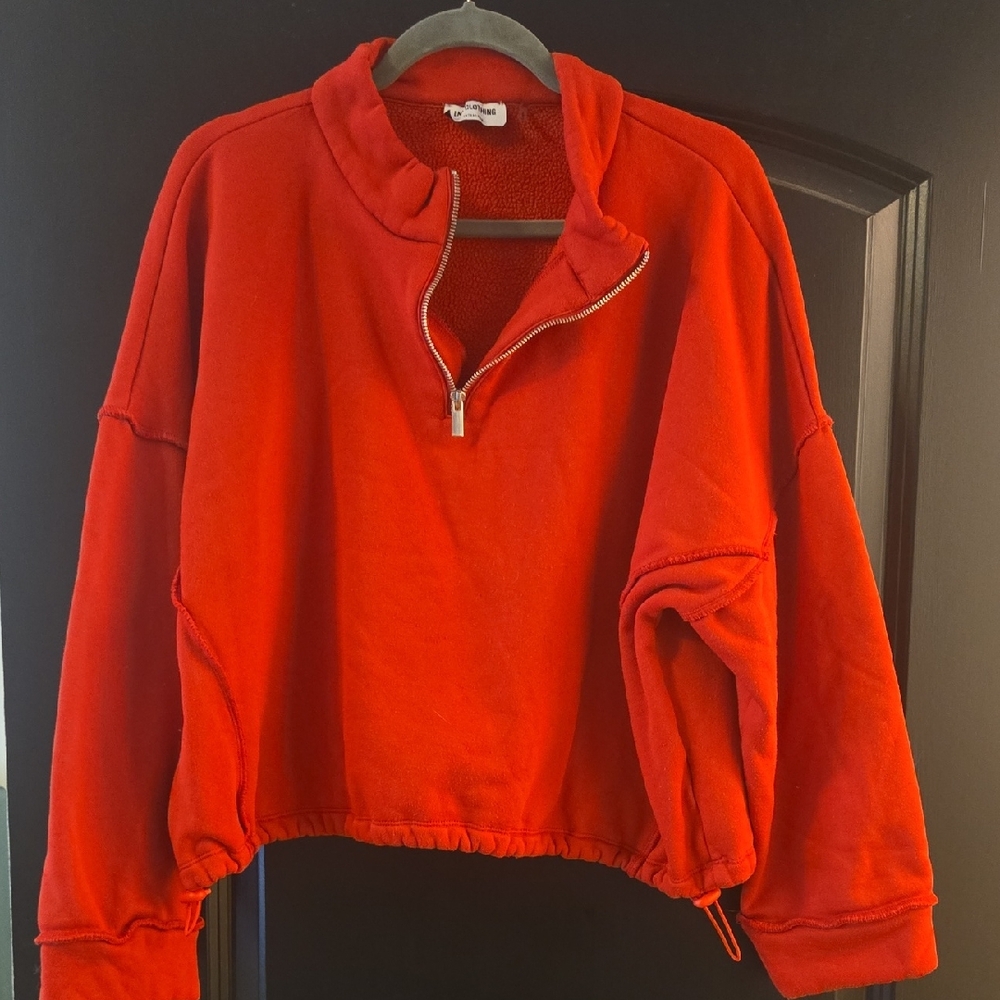 LNA Red Half-Zip Sweatshirt